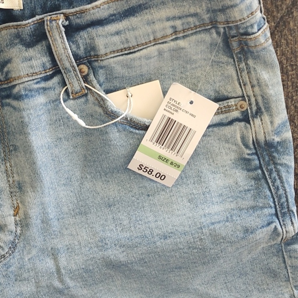 Kensie Light Blue Denim Cutoff Shorts - Picture 2 of 6